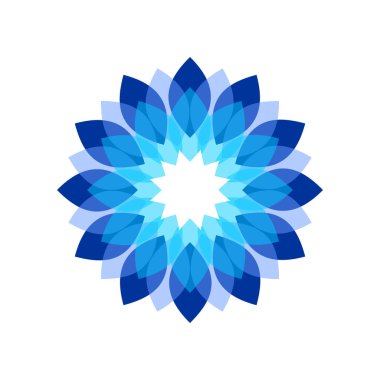 Mavi çiçek tonları vektör simge grafik Logo tasarım şablonu