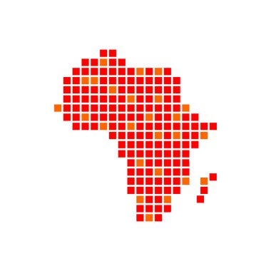 Dijital olarak Afrika kırmızı piksel Logo sembol tasarımı