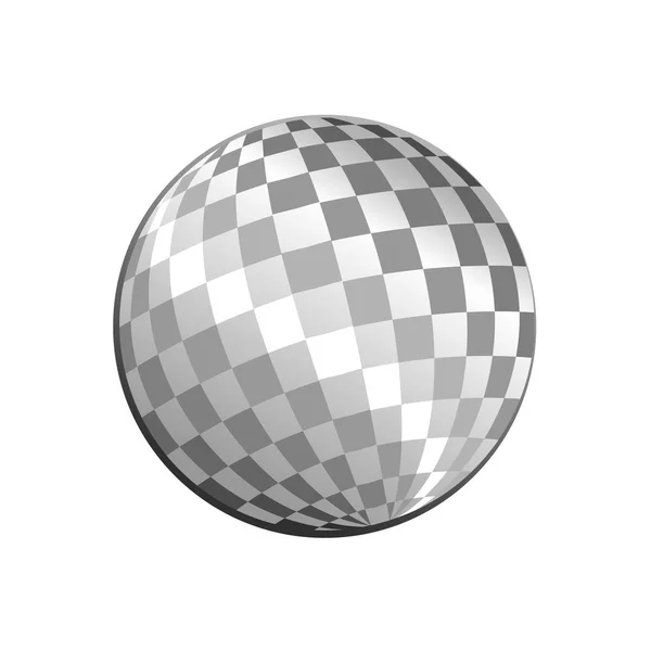 Diseño gráfico del logotipo del símbolo de bola de disco de luz de plata — Vector de stock