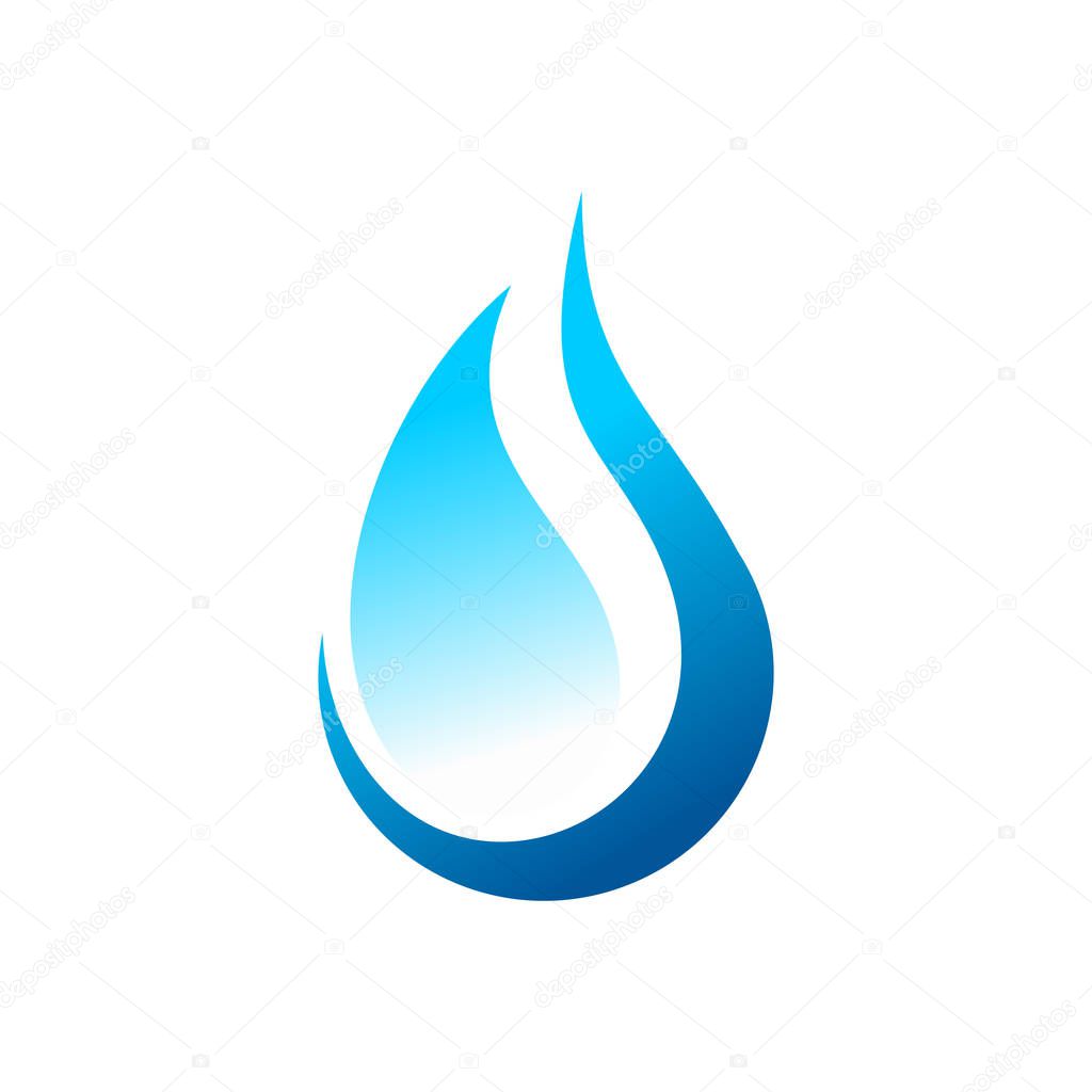 Eco Water Drop Abstract Vector Symbol Graphic Logo Design Template