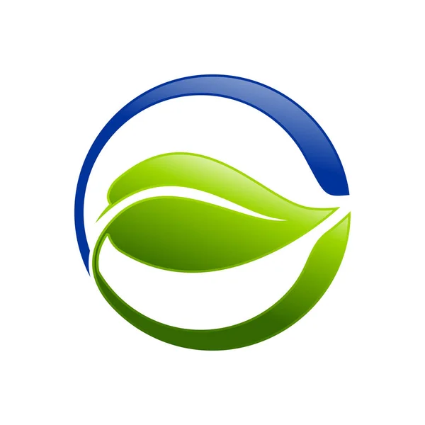 Circulaire blad Eco vriendelijke Symbol Logo ontwerp — Stockvector
