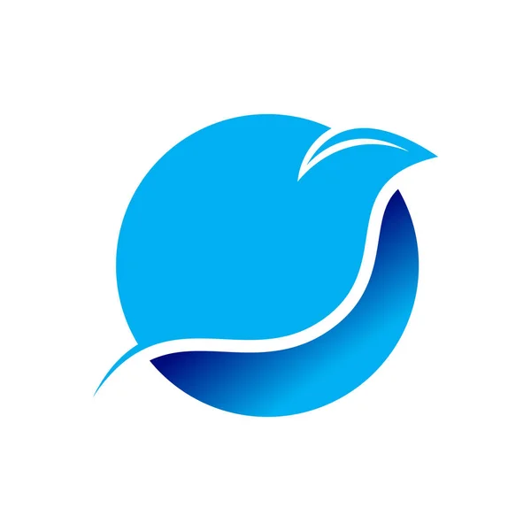 Bird Line Swoosh Circular Vector Symbol Графический Шаблон Логотипа — стоковый вектор