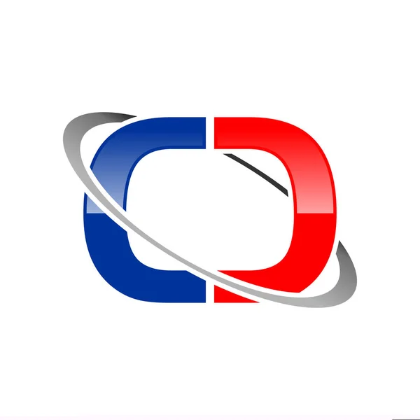 Początkowe Lettermark Globalnych Satelitarnych Media Wektor Symbol Szablon Projekt Graficzny — Wektor stockowy