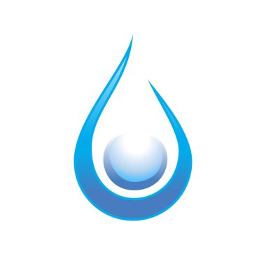 Temiz su damlası Swoosh vektör simge grafik Logo tasarım şablonu