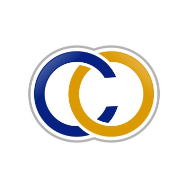 Co Lettermark altın mavi vektör simge grafik Logo tasarım şablonu adının baş harfleri