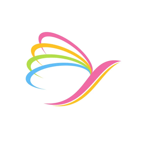 Beautiful Colorful Butterfly Crescent Wings Vector Symbol Графический Шаблон Логотипа — стоковый вектор