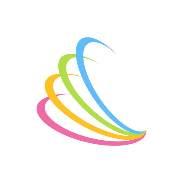Renkli Hilal Yüzük Çeşitlilik Vektör Simge Grafik Logo Tasarım Şablonu — Stok Vektör