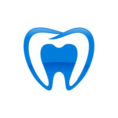 İç diş şekli mavi vektör simge grafik Logo tasarım şablonu