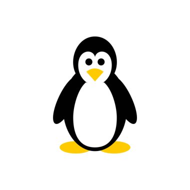 Basit mutlu siyah Penguin vektör simge grafik Logo tasarımı ayakta