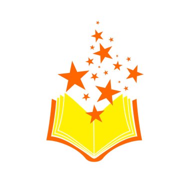 Büyülü Sihirbazı kitap vektör simge grafik Logo tasarım şablonu