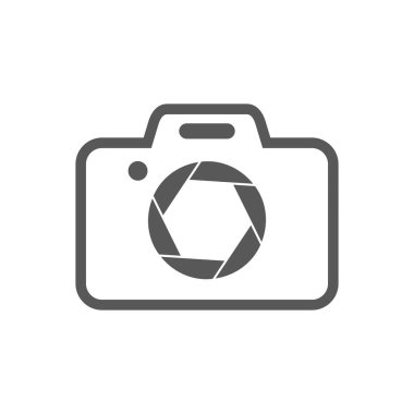 Fotoğraf makinesi obtüratör vektör simge grafik Logo tasarım şablonu