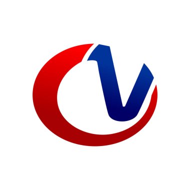 Lettermark kırmızı mavi simge vektör Logo tasarım grafik CV adının baş harfleri