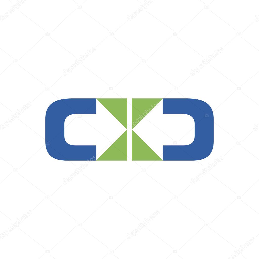 Distribute Two Direction Vector Symbol Graphic Logo Design Template