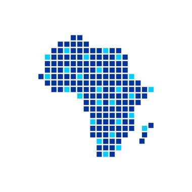Dijital olarak Afrika mavi renk piksel simgesi tasarım