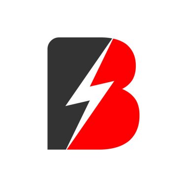 Elektrik flaş güç ilk B Lettermark sembol tasarımı