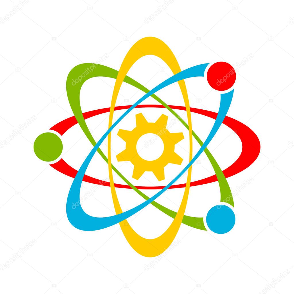 Atomic Science Engineering Colorful Symbol Design