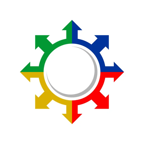 Projeto do símbolo das cores da direção da bússola do explorador —  Vetores de Stock