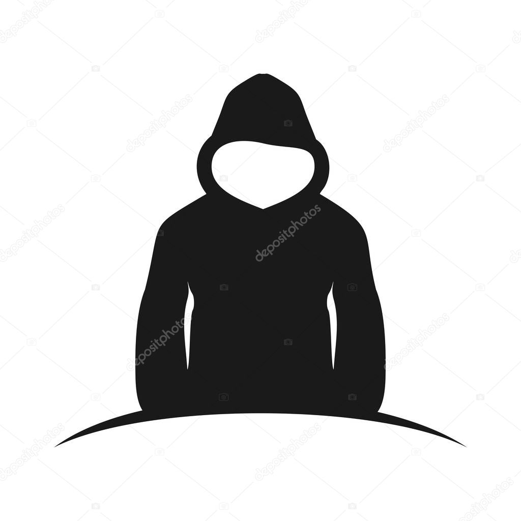 The Man in Hood Silhouette Rising Vector Illustration Symbol Graphic Logo Design Template