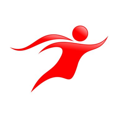 Soyut uçan Cape Man sembol tasarım