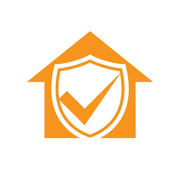 Homeguard Living Insurance Checkmark Diseño de símbolo — Vector de stock