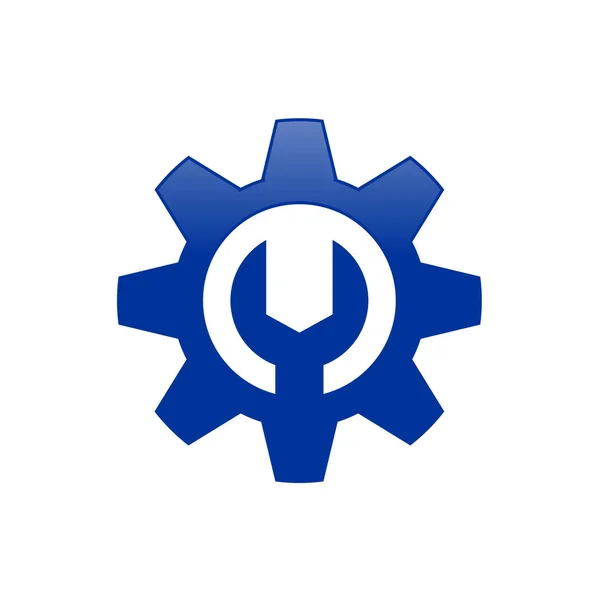 Första M Lettermark Gear Mechanic symbol design — Stock vektor
