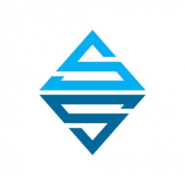 Zümrüt Ss Baş Harfler Lettermark Symbol Logo Tasarım