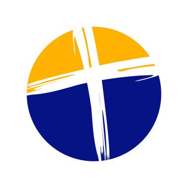 Haç Çapraz Fırça Daire Sembol Tasarımı