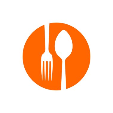 Spork Negatif Kaşık Çatal Restoran Daire Simgesi