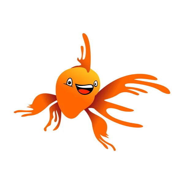Happy Orange Goldfish Ilustração Design — Vetor de Stock