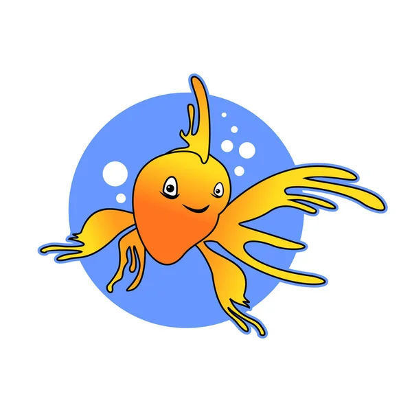 Smile Yellow Goldfish Design — стоковый вектор