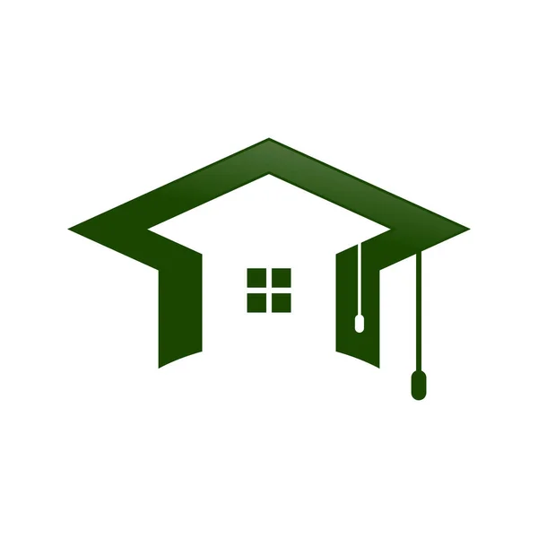 Graduierung Mütze home shape space symbol design — Stockvektor