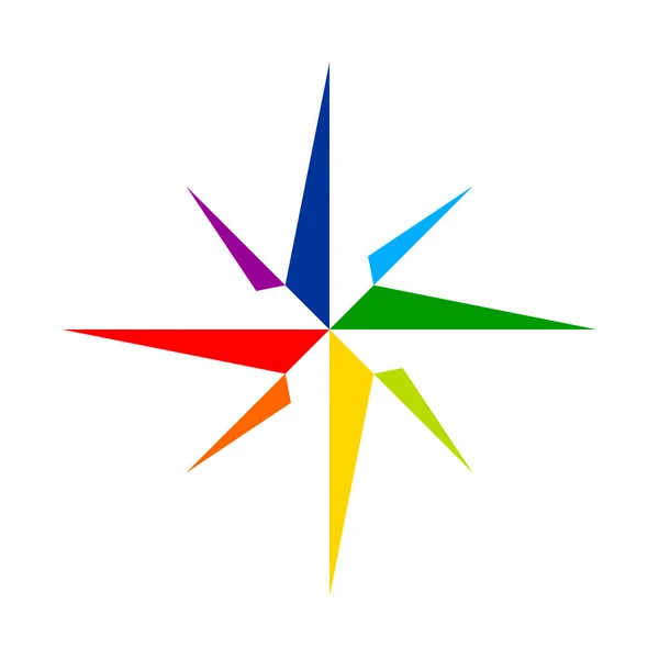 Navegación Brújula Rose Social Star Symbol Design — Vector de stock
