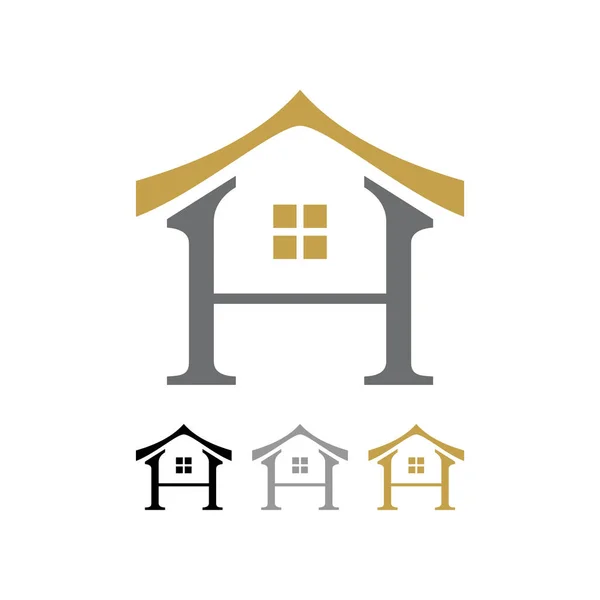 Lettre H Oriental House Forme Icône Symbole Design — Image vectorielle