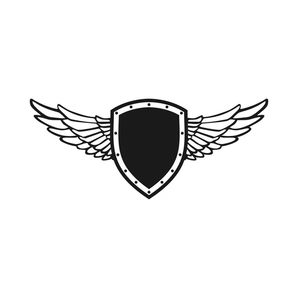 Guardian Wing Shield emblémaszimbólum tervezés — Stock Vector