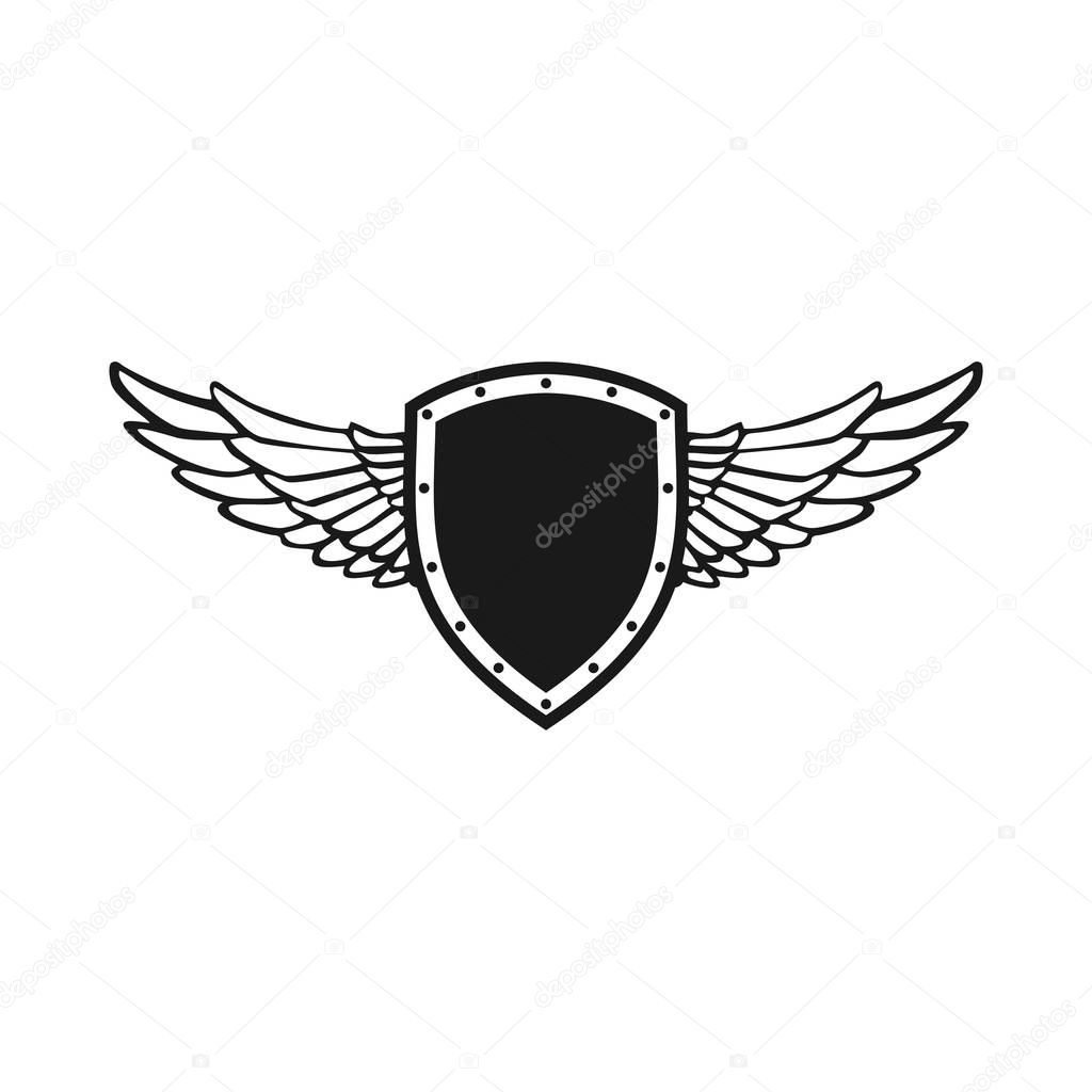 Guardian Wing Shield Vector Emblem Symbol Graphic Logo Design Template