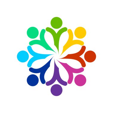 Mutlu Soyut İnsanlar Geometrik Sembolü Şekillendirdi