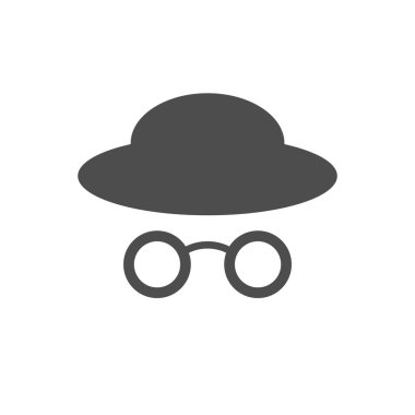 Stilist Profili Eski Gözlüklü Şapka Sembol Tasarımı