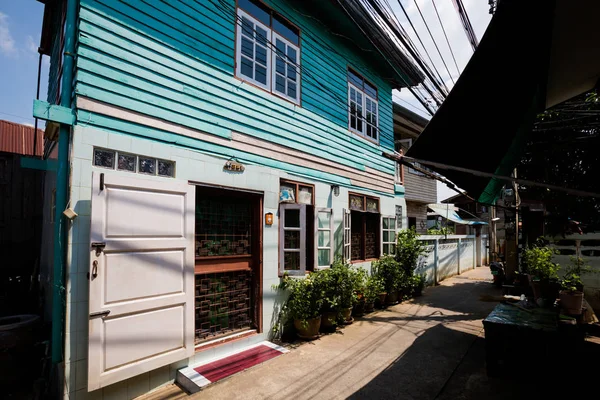 Maison Typique Sur Île Koh Kret Sur Rivière Menam Bangkok — Photo