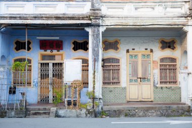 Georgetown Malezya Penang Adası sömürge mimarisi. Güney Doğu Asya'nın güzel cityscape.