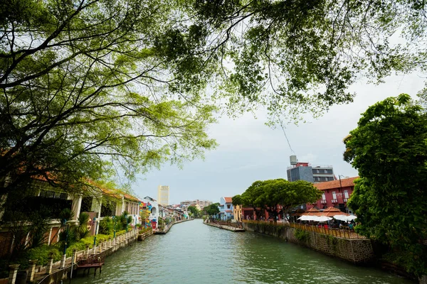 Beautiful colonial architecture and river in Malacca city in Malaysia. Beautiful artwork in south east Asia.