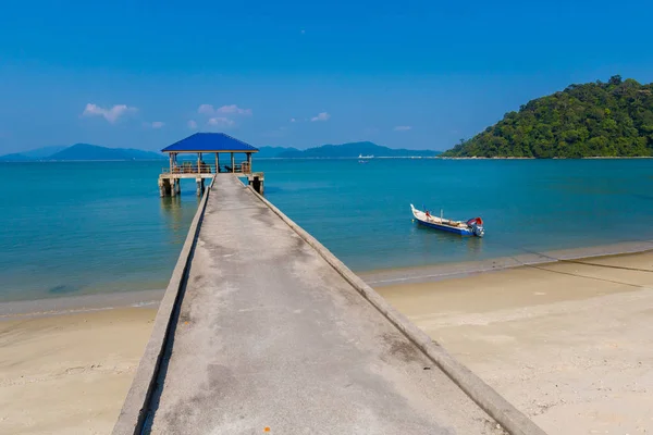 Пляж Телук Далам Острове Панкор Малайзии Красивый Морской Пейзаж Гавань — стоковое фото