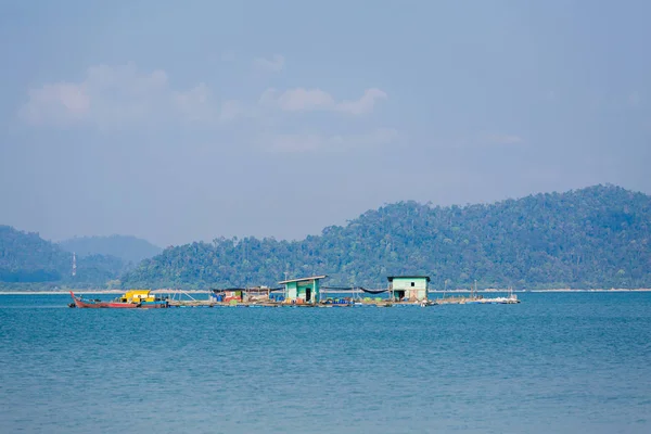 Teluk Dalam Pueblo Flotante Isla Pangkor Malasia Hermoso Paisaje Marino — Foto de Stock
