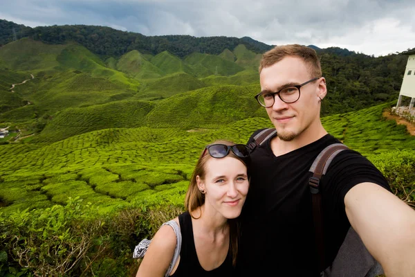 Landschap Met Aantal Toeristen Bharat Thee Plantage Cameron Highlands Bergen — Stockfoto