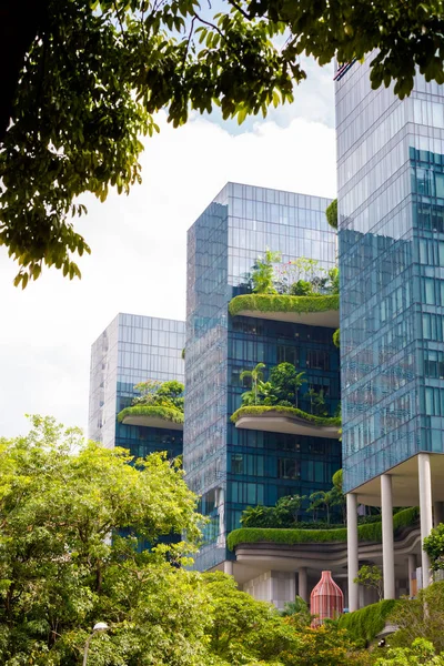 Bella Architettura Futuristica Moderna Singapore Paesaggio Urbano Nel Sud Est — Foto Stock