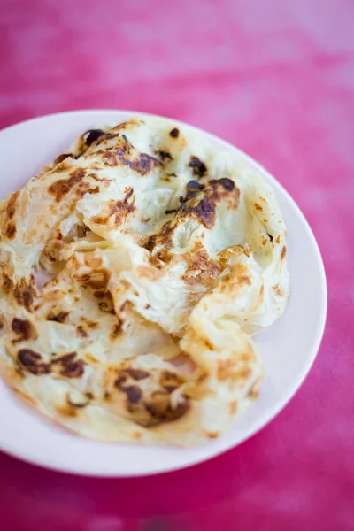 Frisch Zubereiteter Malaysischer Roti Weizen Indischer Pfannkuchen Der Einem Lokalen — Stockfoto