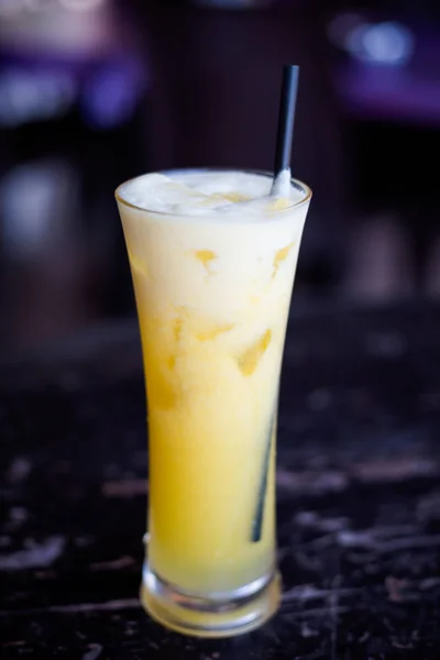 Fresh Prepared Pineapple Shake Ice Cubes Local Restaurant Tioman Island — Stock Photo, Image