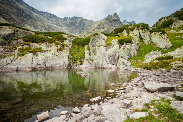 美丽的 Velka Dolina 在斯洛伐克高 Tatra 美丽的夏日全景 Vareskove 萨格勒布从飞鸟 Smokovec Hrebeniok — 图库照片