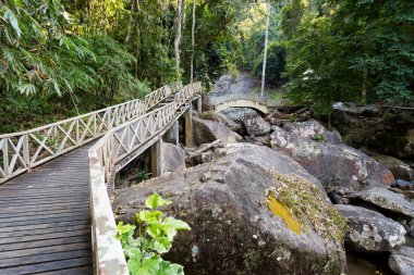 Kokmuş Durian Perangin şelale Malezya Tropikal Langkawi adasında. Güney Doğu Asya'nın güzel doğa.
