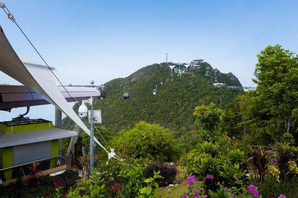 Fekvő Során Tetején Skycab Ride Malajziában Langkawi Trópusi Szigeten Gyönyörű — Stock Fotó