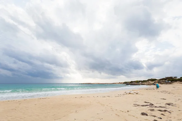 Vackra Ayia Napa Makronissos Beach Vid Molnigt Väder Landskapet Tas — Stockfoto